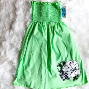 VTG Girls Hawaiian Sundress w/ Flowers, Hula Bay, Original Tag, Size S